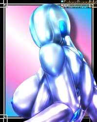 2023 2d areolae blue_areola breasts color cyberqueenindustries digital_media_(artwork) drone_(neo_world_order) faceless faceless_character faceless_female female humanoid jsyrin looking_back solo solo_female