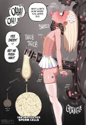 2boys abs adam's_apple africa_earrings after_kiss after_sex arm_at_side arrow_(symbol) artist_logo artist_name bar_censor behind_another blacked_male blonde_hair blush bracelet brown_eyes brown_eyeshadow censored chastity_cage chastity_cage_emission chest_height clothes_writing colored_chastity_cage condom condom_on_penis covered_nipples crossdressing crossdressing_(mtf) cum dark-skinned_male dark_skin dated dorsiflexion_(wrist) ear_blush earrings ejaculation english_text feet_out_of_frame fellatrix femboy fingernails flat_chastity_cage flower furrowed_brow gold_bra gold_earrings grabbing_from_behind gradient_background grey_background hair_flower hair_ornament hair_slicked_back handsfree_ejaculation heart heavy_breathing highres huge_penis huge_testicles interracial jewelry leg_tattoo lips lipstick lipstick_mark lipstick_mark_on_chest lipstick_mark_on_face lipstick_mark_on_penis lipstick_mark_on_stomach lipstick_mark_on_testicles logo long_fingernails long_hair looking_up makeup male_focus mascara microskirt multiple_boys multiple_bracelets muscular muscular_male neck_grab orange_tube_top original patterned_clothing penis penis_size_difference pink_nails print_skirt profile queen_of_spades_symbol race_fetishism race_fetishism_symbol rainbow_print riley_(fellatrix) rolling_eyes sagging_testicles saliva saliva_trail skirt small_chastity_cage sound_effects speech_bubble sperm_cell sperm_difference standing strapless sweat tattoo tears testicles thighhighs tongue tongue_out trap trembling tube_top twitching_testicles used_condom very_dark_skin very_sweaty web_address white_flower white_skirt white_thighhighs yaoi