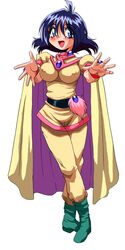 1990s 1998 1girls 20th_century amelia_wil_tesla_seyruun breasts eyeball_(artist) female female_only human large_breasts nipple_bulge pale-skinned_female pale_skin princess purple_hair short_hair slayers solo sorceress tagme