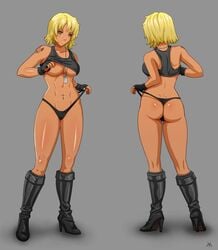 1girls abs ass blonde_hair breasts female halo_(game) halo_(series) john-117 rule_63 shirt_lift solo spartan tagme thong underboob