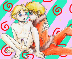 anal_fingering blonde_hair clothed_on_nude cmnm gay kenny_mccormick leopold_butters_stotch male south_park yaoi