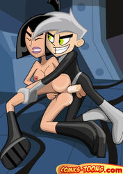 1boy 1girls comics-toons.com danny_fenton danny_phantom female human male nickelodeon sam_manson sex straight straight_hair