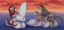 aleu all_fours animal_genitalia animal_penis balls balto balto_(film) big_balls canine canine_penis female feral feral_on_feral huge_balls hyper hyper_balls hyper_sheath incest jenna_(balto) kodi male mammal penis sheath straight tofu-doggo wolf zetsin