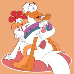 2boys anal anal_sex avian beak bird bob-jiggles chicken cum cumshot duck duo ejaculation garfield_(series) garfield_and_friends hi_res interspecies male male_only nude open_mouth orgasm paws,_inc. penetration penis rooster roy_rooster sex simple_background tongue wade_duck yaoi