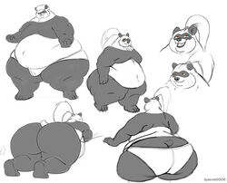 animal animal_only ass ass_cleavage briefs butt_crack furry furry_only hair huge_ass huge_butt hyper hyper_ass hyper_butt kazecat long_hair lying_down makuyama male male_only no_humans panda ponytail