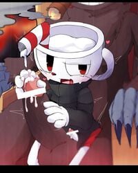 2017 borushi cum cuphead cuphead_(game) heart male penis red_eyes the_devil_(cuphead) video_games yaoi