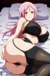 1female 1girl 1girls 2026 ai_generated aizawa_momoka artist_name ass bed bed_sheet big_ass big_breasts black_bra black_panties black_thighhighs bra breasts brown_eyes cleavage curvy garter_belt garter_straps grabbing_own_ass hand_on_own_ass hi_res high_quality high_resolution highres honoo_no_haramase_oppai_ero_appli_gakuen honoo_no_haramase_paidol_my_star_gakuen_z huge_ass huge_breasts large_breasts lingerie long_hair looking_at_viewer lying momoka_aizawa navel on_bed on_side panties patreon patreon_username pillow pink_hair smile solo thighhighs underwear underwear_only unjobdespiert watermark