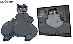 1girl 1girls 2d anthro anthro_female anthro_only ass barefoot belly bellybutton big_ass big_belly big_boobs big_breasts boobs breasts cat cellulite chubby chubby_female english_text fat_ass fat_thighs felid feline felis female female_only furry furry_female furry_only genitals grey_fur guillotina_(mewgenics) hand_on_belly lewdewott looking_at_viewer mewgenics multiple_images naked navel no_nipples no_sex nude open_mouth overweight pussy simple_background sitting solo solo_female spread_legs sweat sweaty sweaty_ass tail text thick_thighs thighs twitter_link vagina