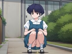 ai_generated akane_tendo exhibitionism peeing ranma_1/2