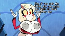 charlie_morningstar_(hazbin_hotel) english_text hazbin_hotel huge_breasts text