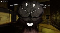 1girl ass_focus black_kimono explicit from_behind ghostfacik huge_ass ink kimono lineart monochrome nsfw presenting roblox roblox_game sama_(the_mimic) sketch solo the_mimic traditional_media