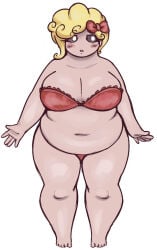 blonde_female blonde_hair bra chubby chubby_female female female_only magdalene_(the_binding_of_isaac) red_bow red_bra the_binding_of_isaac