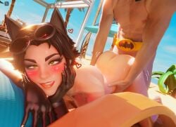 alxst_cm batman beach_background cat_ears catwoman catwoman_(fortnite) fortnite fortnite:_battle_royale sex_from_behind sex_on_the_beach stalexcm