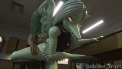 anon_(snoot_game) bottomless creampie dinosaur fang_(gvh) from_behind_position laboratory legs_up plesiosaur school snoot_game strikefrommidnight vaginal_penetration