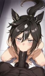 1boy 1girls ai_generated black_penis blacked blowjob blowjob_face cheating cheating_girlfriend cuckold dark-skinned_male deepthroat fellatio horse_ears horse_girl horse_tail huge_cock huge_penis huge_testicles netorare ntr nude oral stay_gold_(umamusume) umamusume umamusume_pretty_derby vacuum_fellatio