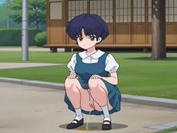 ai_generated akane_tendo exhibitionism peeing ranma_1/2