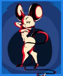 anthro big_ass female female_only mina_(mina_the_hollower) mina_the_hollower mouse one_eye_closed solo theprincesskari thick_thighs video_games weapon whip yacht_club_games