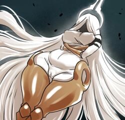 1girls 2026 absurd_res armor big_breasts breasts crossed_arms faceless faceless_character female from_below goddess grand_mother_silk halo hi_res hips hollow_knight hollow_knight:_silksong legs_together long_hair pussy silk silksong standing thick_thighs thighs very_long_hair white_body white_hair white_skin wide_hips