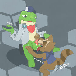2boys amphibian anal anal_sex anthro argon_vile balls balls_lick bandana bottomless claws closed_eyes clothed clothing controller cum cumshot dildo drooling duo ejaculation erection frog fur gay guardians_of_the_galaxy half-closed_eyes handjob hat jacket kneeling licking male male_only mammal marvel marvel_comics nintendo open_mouth oral orgasm penetration penis precum procyonid raccoon remote_control rocket_raccoon saliva sex sex_toy sitting slippy_toad sound_effects star_fox toad tongue tongue_out vibrator video_games yaoi