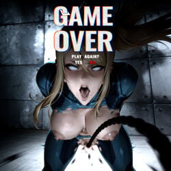 ai_generated arms_behind_back bad_end bad_ending basement bdsm bdsm_gear bending_forward bending_over big_breasts blonde blonde-haired_female blonde_female blonde_hair blue_clothing bodysuit bondage breasts camel_toe cameltoe captured captured_female captured_girl captured_hero captured_heroine cinematic_lighting cuntbusting damsel_in_distress dark-skinned_male duo female flogger flying_hair game_over game_over_screen gaping_mouth heroine_in_trouble huge_breasts impact_effect in_trouble interrogation interrogation_room loose_hair losing_mind male messed_up_hair messy_hair metroid nipples_visible_through_clothing ponytail puffy_pussy punished punishment pussy_through_clothing pussy_torture pussy_training pussy_whipping rope rope_bondage rough roughed_up saliva saliva_drip saliva_on_face saliva_trail samus samus_aran screaming screaming_in_pain screaming_in_pleasure screaming_orgasm secretly_likes_it secretly_loves_it secretly_needs_it skin_tight skintight_clothes skintight_clothing spread_legs spreading stretched_clothes sweat sweatdrop sweating swollen_pussy text tied_hands tied_up tight_clothing tight_fit whip whipped_clit whipped_clitoris