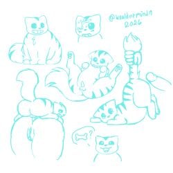1:1 alice_in_wonderland alternate_universe animal_genitalia animal_penis bestiality blue_and_white bodily_fluids cheshire_cat cum cum_on_face domestic_cat duo felid feline feline_genitalia feline_penis felis female feral fluffy fluffy_tail fur genital_fluids genitals male male/female male/male mammal monochrome penile_spines penis sans_(undertale) slightly_chubby striped_body striped_fur stripes tail tears undertale undertale_(series) wouldn't_mind
