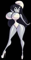 big_breasts black_hair breasts cosplay disney female gray_body grey_body grey_skin hat heels high_heels knick_knack large_hips long_hair noonun permanent_smile pixar platform_heels shoes smiling smurf smurfette smurfs sunglasses sunnification swimsuit the_smurfs thin_waist wide_hips