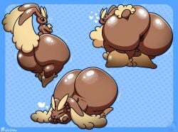 ass butt fat_ass looking_back lopunny lying lying_on_stomach pokemon red_eyes