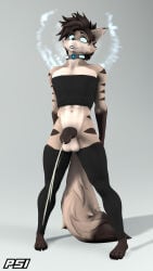 2026 3d_(artwork) 9:16 absurd_res anthro balls big_penis black_clothing black_leg_warmers black_legwear black_thigh_highs black_topwear black_tube_top bodily_fluids brown_body brown_fur brown_hair canid canine canis clothing collar control_collar cum cumshot digital_media_(artwork) ejaculation erection fluffy fluffy_tail fur genital_fluids genitals hair hands-free hi_res humanoid_genitalia humanoid_penis hybrid_genitalia hybrid_penis hypnosis jackal knot knotted_humanoid_penis knotted_penis leg_warmers legwear male mammal mind_control penis psiko_(psikokinetic) psikokinetic solo source_filmmaker_(artwork) spiral spiral_eyes spontaneous_ejaculation standing striped_body striped_fur stripes tail thigh_highs topwear tube_top