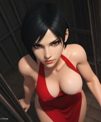 ada_wong ai_generated artas9972 breasts high_angle_view nipples one_breast_out resident_evil