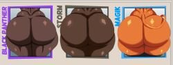 3girls ass ass_chart ass_comparison ass_focus big_ass black_panther_(marvel) black_panther_(shuri) bubble_butt charge_sol dark-skinned_female dark_skin demon demon_girl fat_ass female female_only gluteal_fold huge_ass large_ass legwear magik_(illyana_rasputin) magik_(marvel_tokon) marvel marvel_tokon:_fighting_souls massive_ass nude nude_female png red_skin shuri_(marvel) storm_(marvel_tokon) storm_(x-men) tail text thick_ass thick_thighs thighhighs thunder_thighs transformation wide_hips