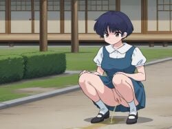 ai_generated akane_tendo exhibitionism peeing ranma_1/2