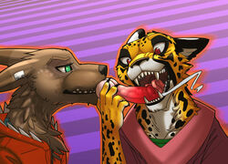 2018 2boys canine cheetah diphallia diphallism duo feline male male_only mammal monophallia multi_penis open_mouth penis penis_tongue simple_background syynx syynx_(character) tongue yaoi