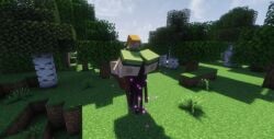 2026 alex_(cyanu) alex_(minecraft) big_breasts bimbo enderman huge_ass huge_breasts hyper_breasts minecraft mod screenshot size_difference smothering smothering_breast tagme