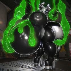 bbw big_ass big_breasts breasts bubble_butt cleavage female furry huge_ass huge_breasts hyper_ass inflation irona_(qzk_forte) nipples overweight qzk_forte slime_inflation ssbbw thick_thighs weight_gain wide_hips