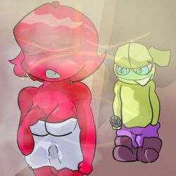 1boy 1boy1futa 1futa 2023 2d about_to_have_sex after_bath after_shower amazed aroused_futa balls blushing boner boobs boobs_covered boyfriend_(friday_night_funkin) closed_hand cum_in_towel cyan_eyes eyes_closed fang friday_night_funkin friday_night_funkin_(minus_mod) friday_night_funkin_mod futanari girlfriend_(friday_night_funkin) green-skinned_male green_body green_cap hand_on_breast hand_on_pants horny horny_futa imminent_anal imminent_sex incoming_sex magenta_boots microphone minus_bf_(beta)_(iagoanims) minus_gf_(iagoanims) mouth_open nullatheartist orgasm orgasm_face orgasm_without_stimulation peach_(fruit) purple_pants red-skinned_futa red_body red_hair staring_at_ass topless_male towel_wrap turned_on walking wet_towel