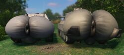 3d 3d_(artwork) 3d_artwork 3d_model 3d_render animate_inanimate anus_focus anus_peek artwork_(digital) ass ass_focus balls big_anus big_ass big_balls big_butt butt butt_focus donut_anus image large_anus large_ass large_balls large_butt large_testicles outdoor_nudity outdoors outside presenting presenting_anus presenting_ass presenting_hindquarters puffy_anus tagme tank vehicle willie_piv