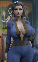 1girls 3d bethesda_softworks big_breasts blue_eyes bodysuit boots breasts busty cleavage curvy detailed_background fallout fallout_76 female female_only front_view gray_hair hand_on_hip hands_on_hip hands_on_hips hourglass_figure huge_breasts human lipstick looking_at_viewer makeup outdoor outdoors outside pip-boy pose posing red_lipstick solo standing text vault_76 vault_dweller vault_girl vault_suit video_game video_games voluptuous watermark wide_hips xskullheadx