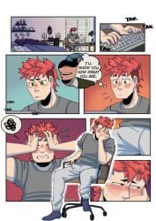black_nails blush blushing blushing_male bulge bulge_through_clothing circumcised circumcised_penis comic covering_mouth cum cum_shot cum_spurt cum_string cumming cumming_on_self dreaming_about_sex ejaculating ejaculation erect erect_penis erection eyes_closed gay gay_blowjob gay_male gay_oral gay_sex good_boy grabbing_penis hand_on_penis imagining lick licking licking_dick licking_penis male_only masturbating masturbating_through_clothes masturbation masturbation_through_clothing mint_(spicy_mints) moan moaning moaning_male oral oral_penetration oral_sex penis_in_hand precum precum_bubble precum_drip precum_on_penis precum_string red_hair rubbing_bulge saliva_on_dick saliva_on_penis shuddering solo solo_male spicy_mints steaming steamy steamy_breath sucking_penis tsurai_(spicy_mints) webcomic webcomic_character webtoon whispering_in_ear whispering_into_ear