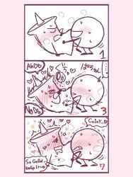 1girls 1male battle_for_dream_island bfdi coiny_(bfdi) dialogue hearts huffing japanese_text object_show object_shows penetration pin_(bfdi)