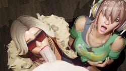 ago_69 big_breasts big_penis blowjob dark-skinned_male deepthroat fortnite huntress_dylan_(fortnite) pj_(fortnite) tagme two_girls video