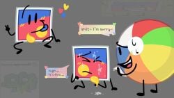 battle_for_dream_island battle_for_dream_island_elsewhere beach_ball_(bfdie) bfdi bfdie cum cum_on_face enby facial nonbinary nonbinary_(lore) object_shows penis sticker_(bfdie)