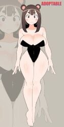 1girl 1girls akisas99 animal_ears background bare_arms bare_calves bare_chest bare_hands bare_hips bare_knees bare_legs bare_shoulders bare_skin bare_soles bare_thighs bare_toes barefoot big_boobs big_breasts black_leotard black_topwear breasts brown-eyed_female brown-haired_female brown_background brown_eyebrows brown_eyes brown_hair bursting_breasts busty busty_female busty_girl curvaceous curvaceous_body curvaceous_female curvaceous_figure curvaceous_hips curvaceous_thighs curvy curvy_body curvy_female curvy_figure curvy_hips curvy_thighs exposed_arms exposed_chest exposed_hips exposed_legs exposed_shoulders exposed_skin exposed_thighs exposed_toes eye-level_view from_front front_view full_body_view hourglass_figure large_boobs large_breasts lean_figure leotard monotone_background narrow_waist no_shoes oc one_color_background original original_art original_artwork original_character original_female_character plain_background slender_body slender_waist slim_female slim_waist solid_color_background topwear wasp_waist wide_hips