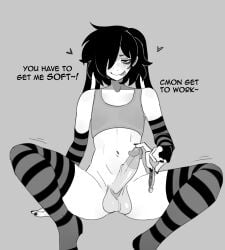1boy armwear chastity_cage femboy gay mido66 thighhighs twink