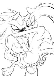 anal anthro ass balls barefoot carrying feet furry gay lifted male penis shadow_the_hedgehog sonadow sonic_(series) sonic_the_hedgehog tysone yaoi