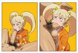 ai_generated big_penis cheek_bulge cock danganronpa danganronpa_2:_goodbye_despair deepthroat face_fucking nidai_nekomaru saionji_hiyoko size_difference