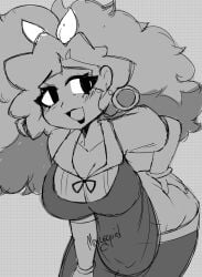 big_breasts breasts character_request cleavage female huge_breasts marysquid me tag thick_thighs wide_hips