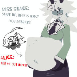 2girls alice_(fundamental_paper_education) big_belly fundamental_paper_education miss_grace_(fundamental_paper_education) student teacher teacher_and_student vore vore_belly