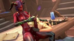2dicks 3d 3d_animation adalinebemine blizzard_entertainment blonde_hair blood_elf blowjob elf elf_ears elf_female elf_girl eredar eredar_futa handjob kaminakirei liania munt_works on_table tagme video world_of_warcraft wow yellow_eyes