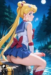 1futa 1girl ai_generated anus anus_focus ass ass_focus back_bow back_view backsack blonde_hair blue_eyes blue_sailor_collar blue_skirt blush bow breasts choker circlet cock colored crescent crescent_earrings dick double_bun earrings elbow_gloves erection forest from_back from_side full_moon futa_only futanari futanari/female futanarization gloves hair_bun hair_ornament jewelry leotard light_skin light_skinned_futanari long_hair looking_at_viewer looking_back looking_back_at_viewer magical_girl medium_breasts miniskirt moon nature nickythecreator night night_sky open_mouth outdoors penis pleated_skirt precum rear_view red_bow red_choker sailor_collar sailor_moon sailor_senshi_uniform saliva saliva_trail sexy sexy_body sexy_pose side_view sitting skirt sky soaking_feet solo star_(sky) testicles thighs tits tongue tongue_out tree twintails uncensored usagi_tsukino veiny_penis very_long_hair water white_gloves