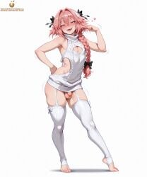 1boy ai_generated astolfo_(fate) balls blank_background braided_hair coy exposed_penis fate_(series) femboy femboy_focus femboy_only feminine_male flaccid_penis hair_between_eyes hair_ribbon legwear long_hair looking_at_viewer male male_focus male_only otoko_no_ko otokonoko penis pink_eyes pink_hair pose posing posing_for_the_viewer sexy sexy_pose small_penis smug solo solo_femboy solo_focus solo_male stirrup_legwear stirrup_stockings sweater tagme teasing teasing_viewer tiny_penis twistedpeach two-tone_hair virgin_destroyer_sweater virgin_killer_sweater white_background white_hair